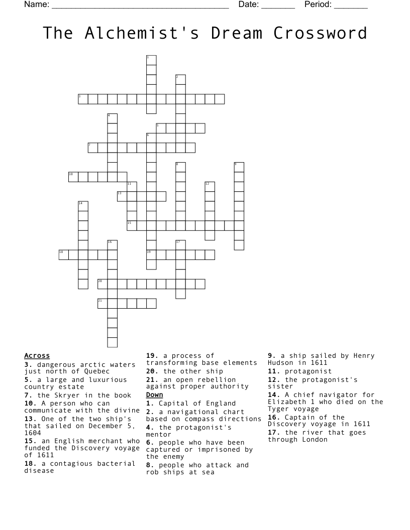 The Alchemist's Dream Crossword