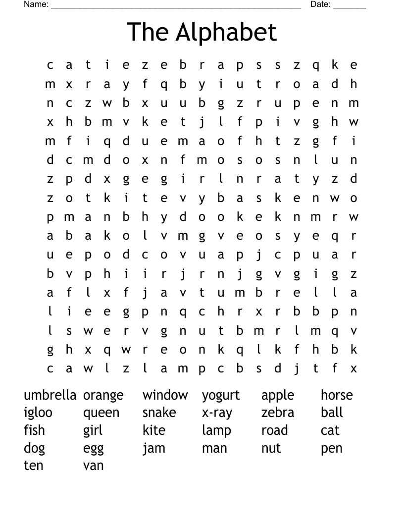 The Alphabet Word Search