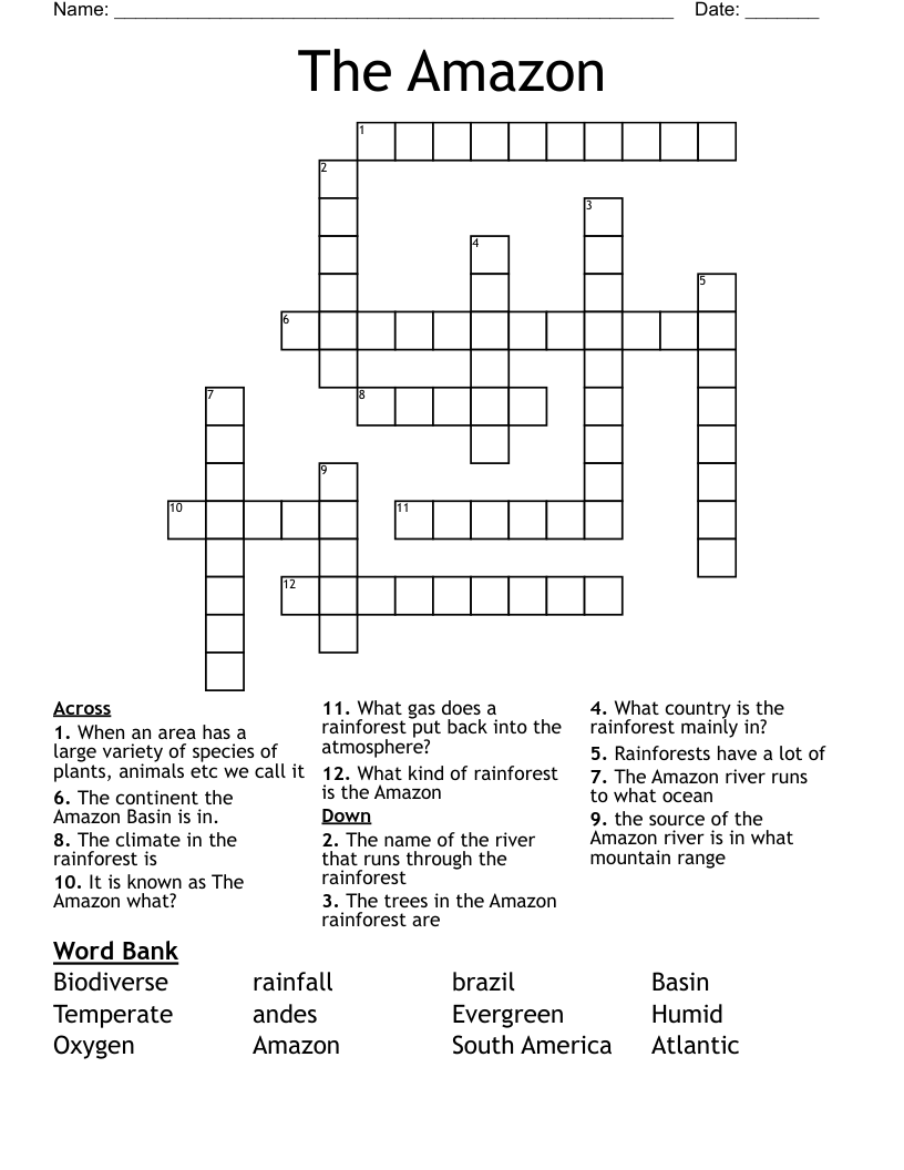 The Amazon Crossword