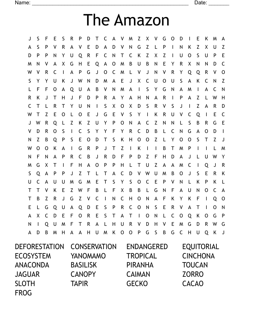 The Amazon Word Search