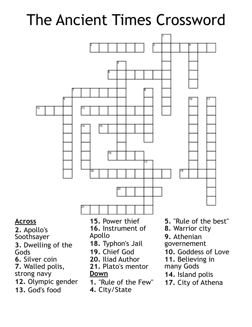 The Ancient Times Crossword