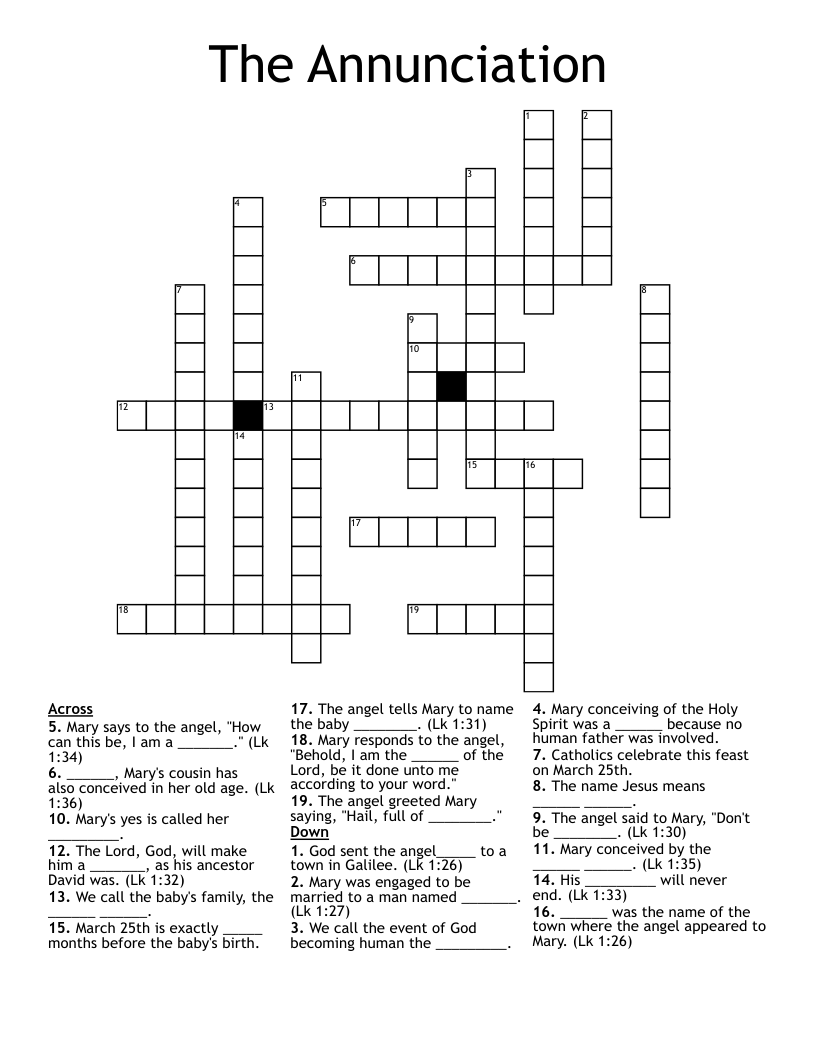 The Annunciation Crossword