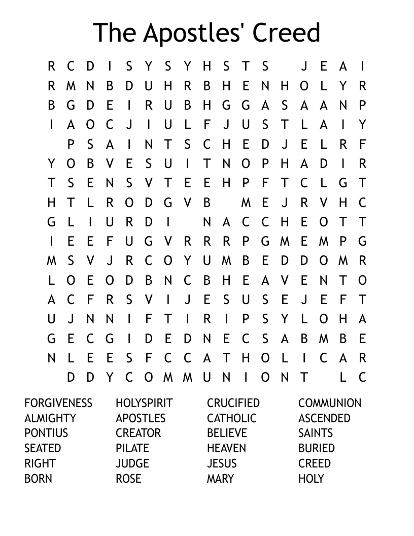The Apostles' Creed Word Search