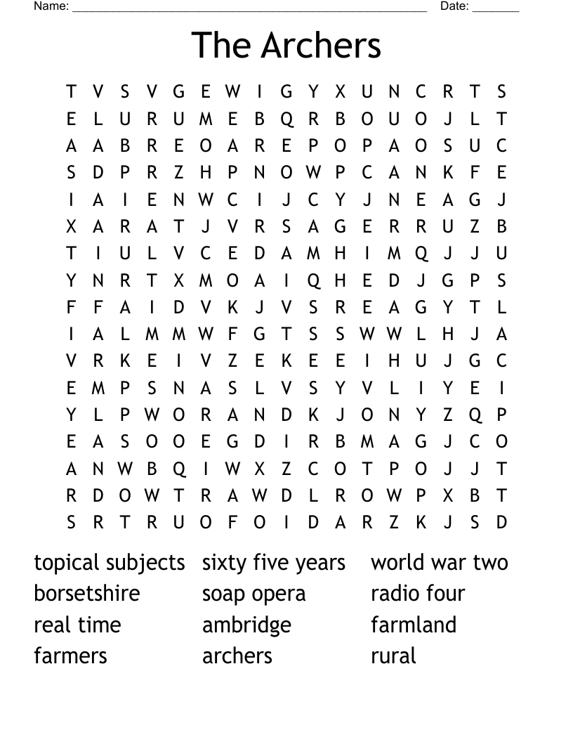 The Archers Word Search
