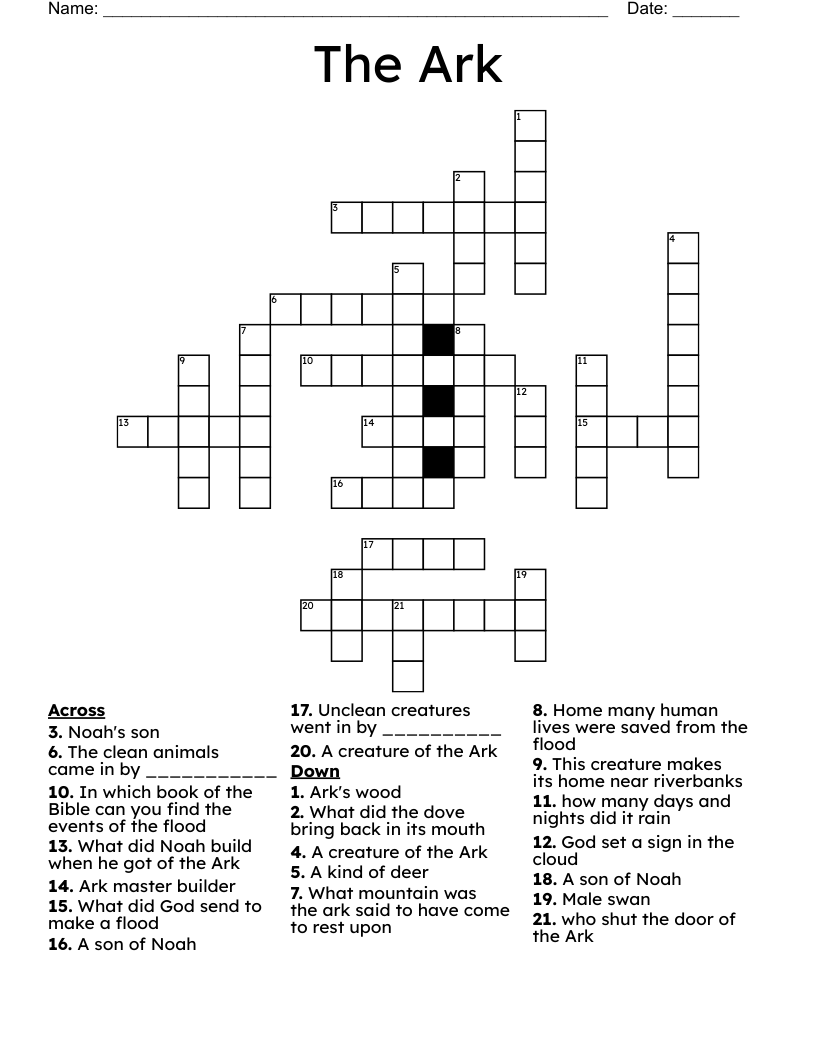 The Ark Crossword