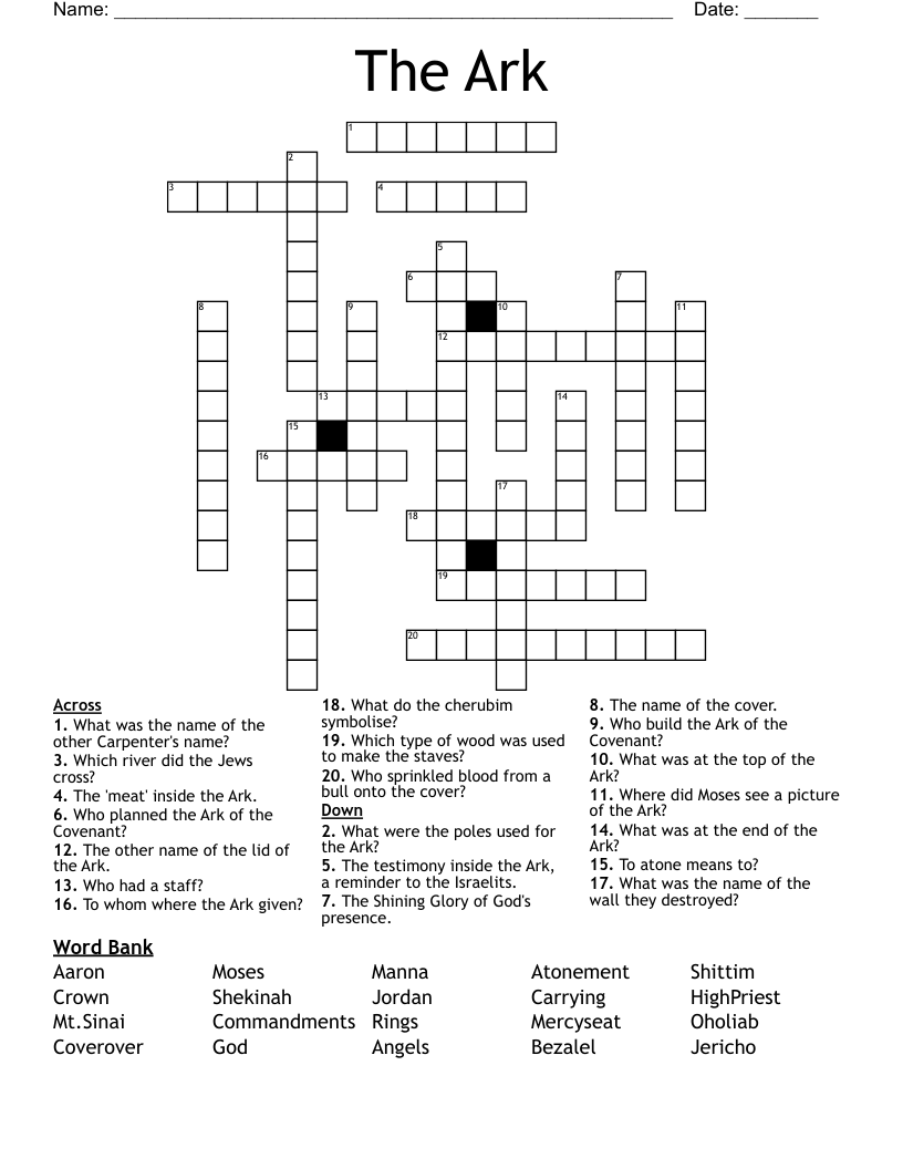 The Ark  Crossword