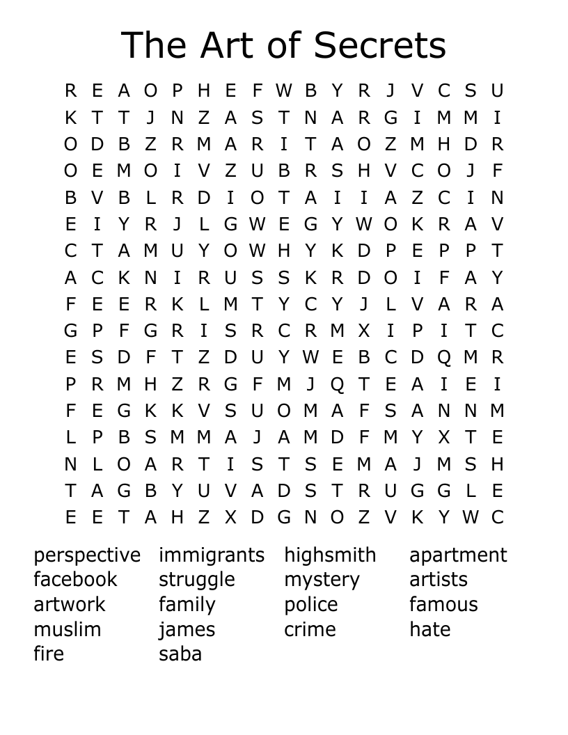 The Art of Secrets Word Search