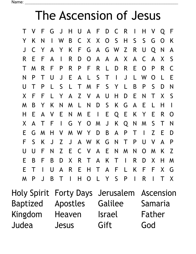 The Ascension of Jesus Word Search