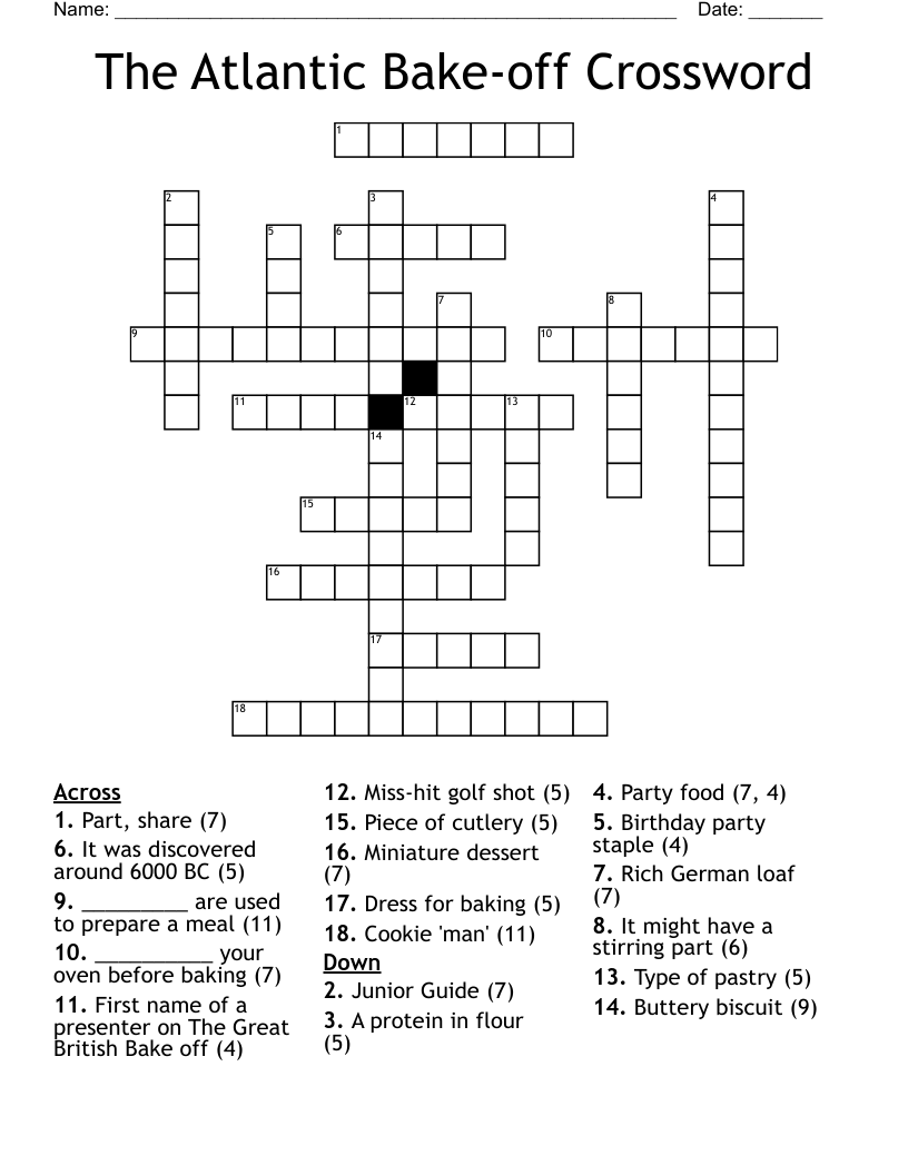 The Atlantic Bake-off Crossword