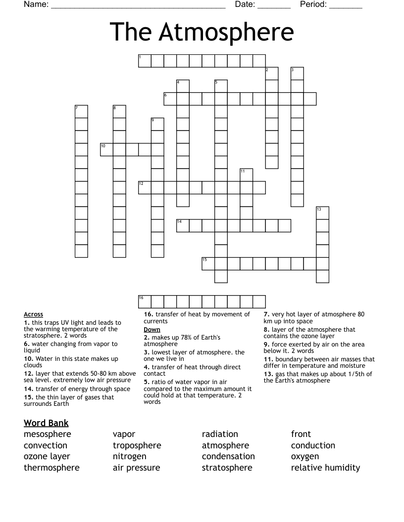 The Atmosphere Crossword