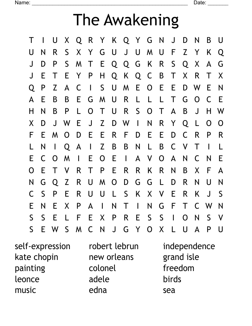 The Awakening Word Search