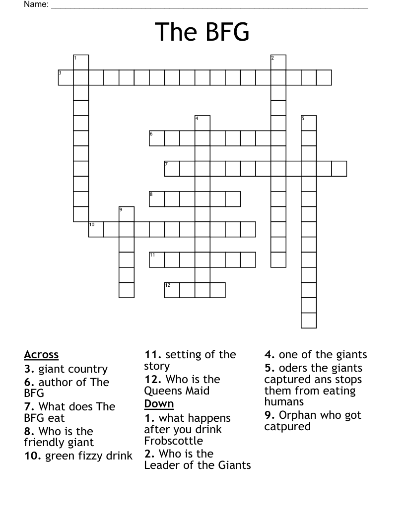 The BFG Crossword