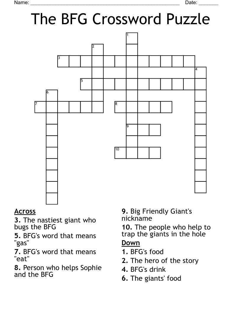 The BFG Crossword Puzzle