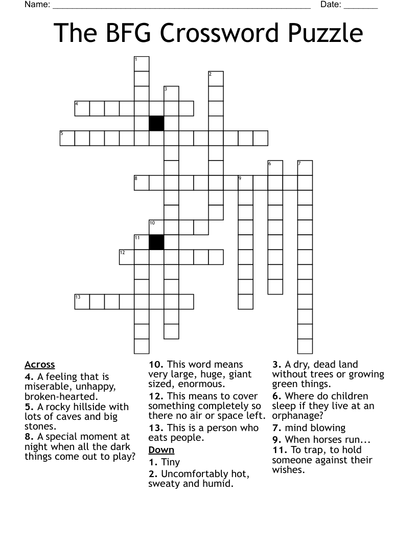 The BFG Crossword Puzzle