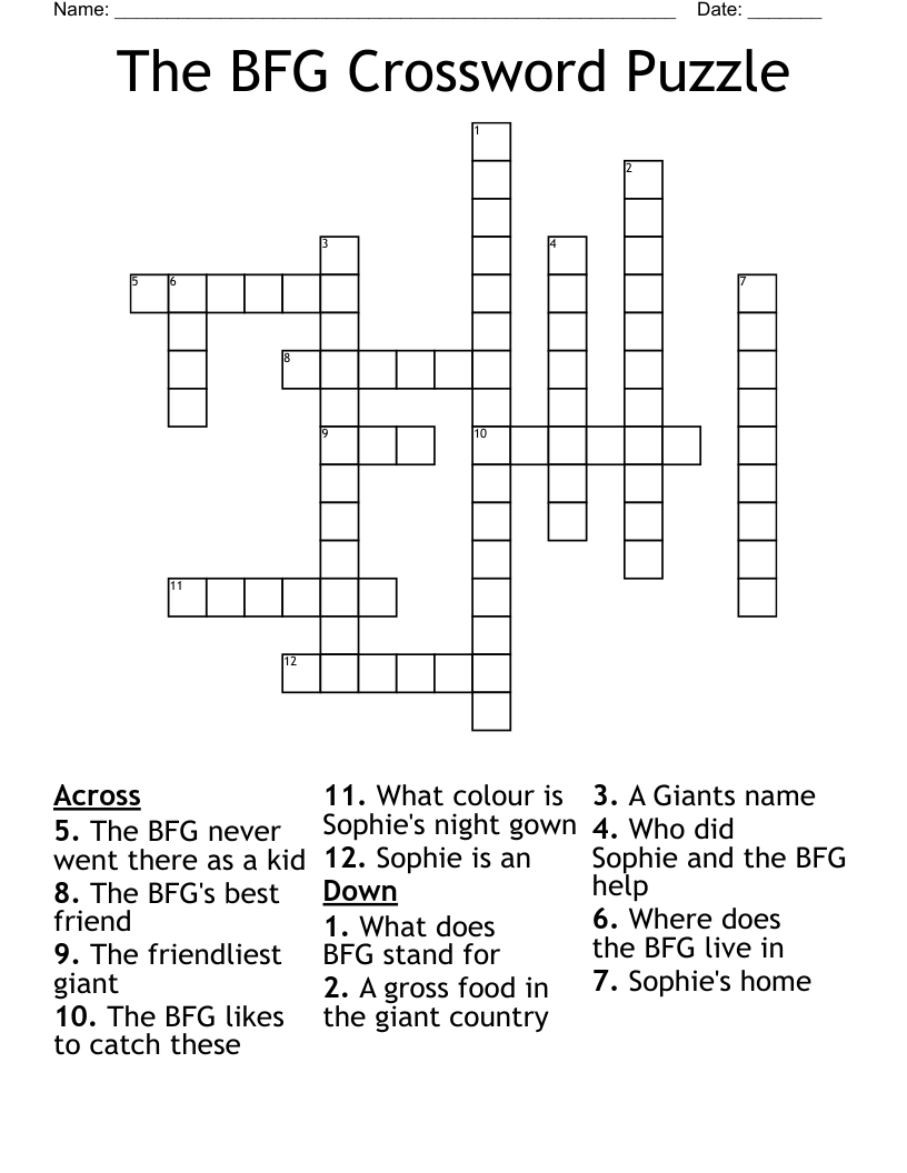 The BFG Crossword Puzzle