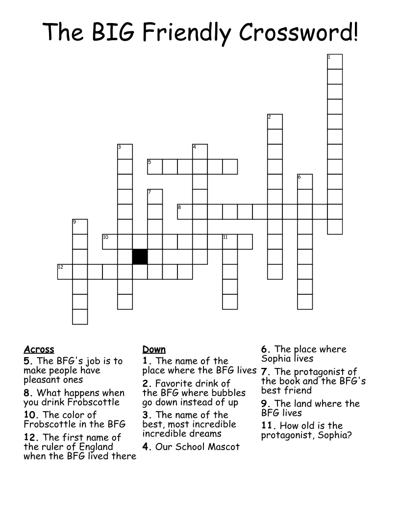 The BIG Friendly Crossword!