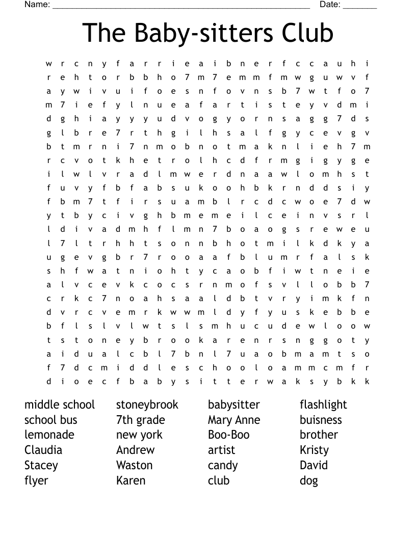 The Baby-sitters Club  Word Search