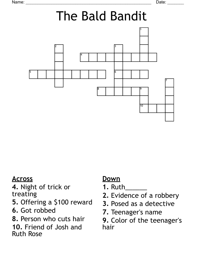 The Bald Bandit Crossword