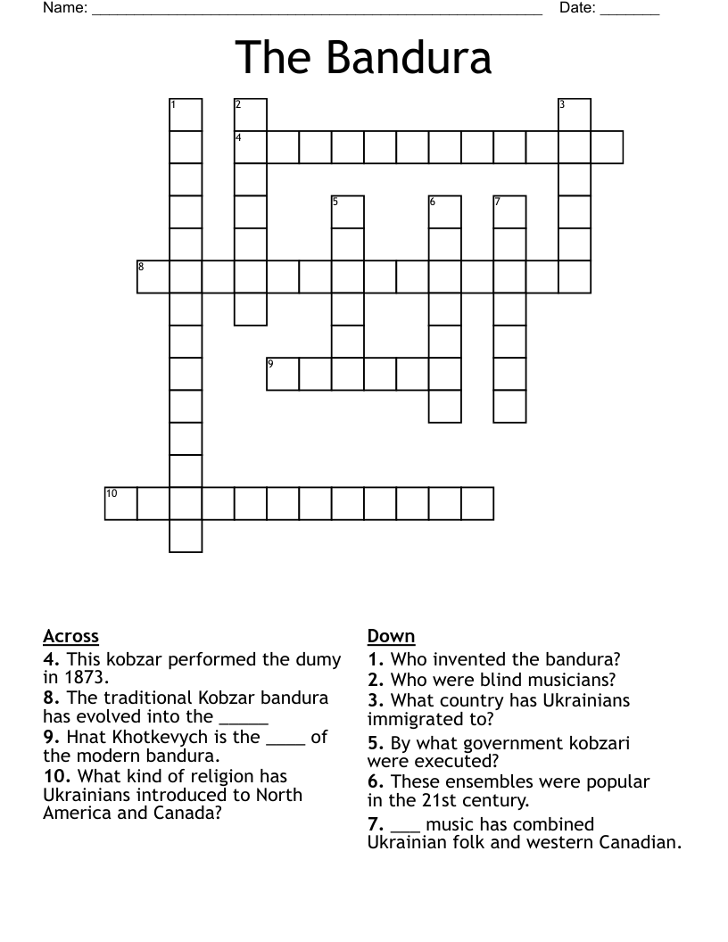 The Bandura Crossword