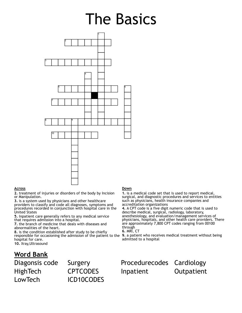 The Basics Crossword