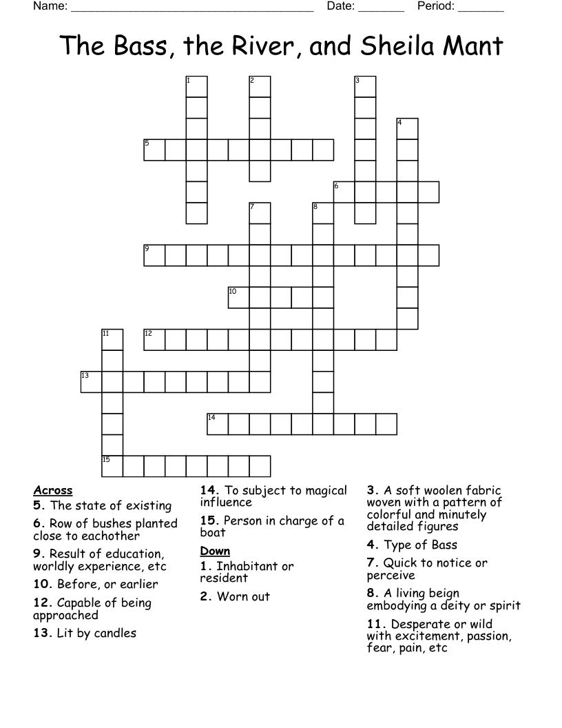 The Bass, the River, and Sheila Mant Crossword