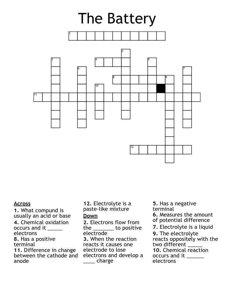 The Battery Crossword