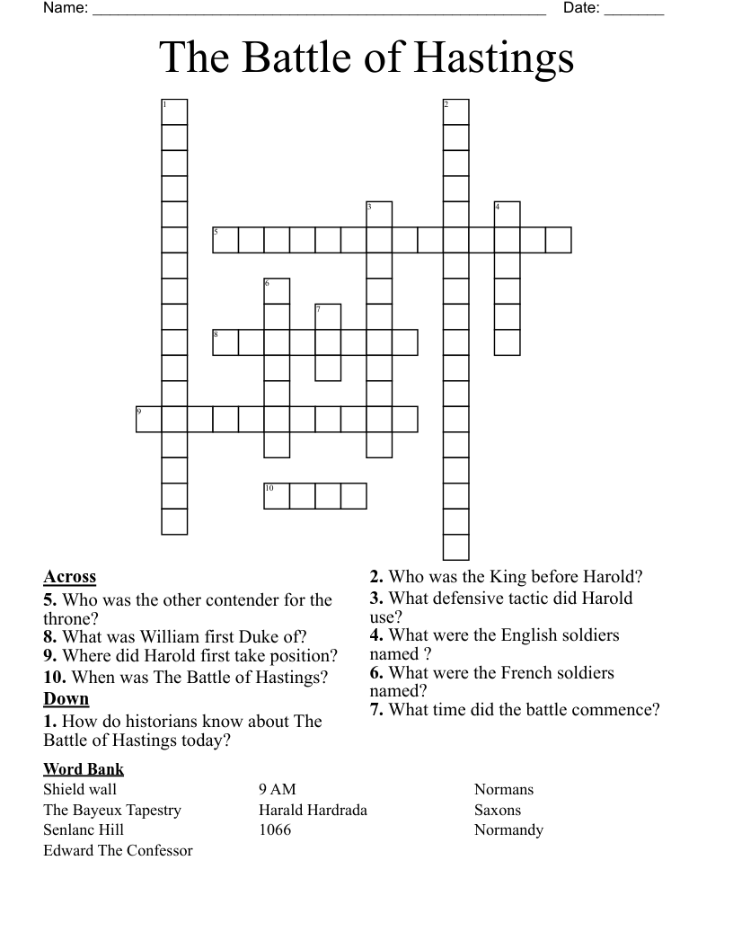 The Battle of Hastings Crossword