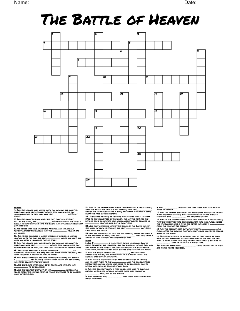 The Battle of Heaven Crossword