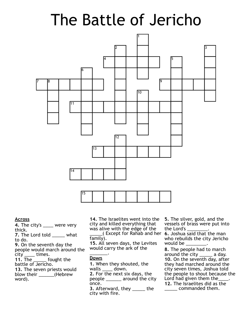 The Battle of Jericho Crossword