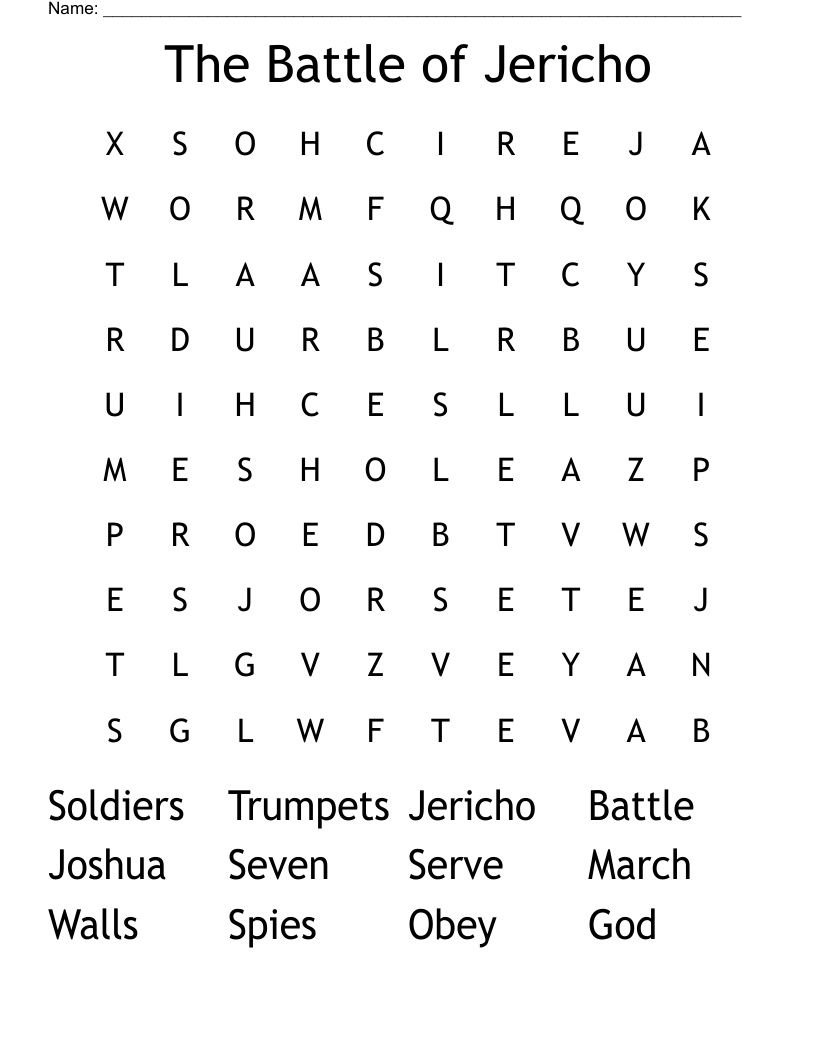 The Battle of Jericho Word Search