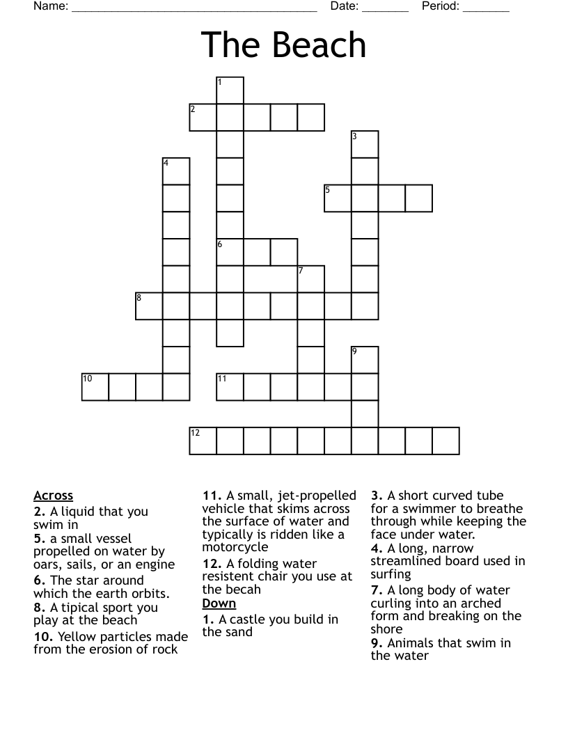 The Beach Crossword