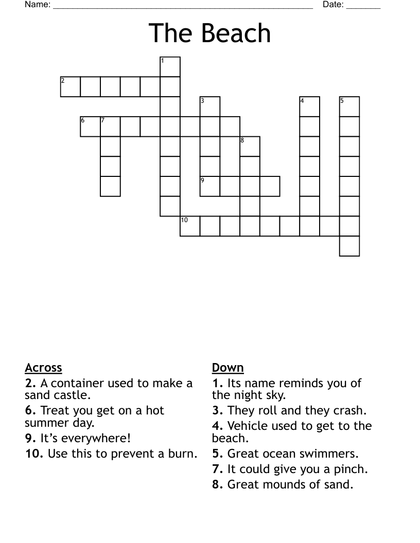 The Beach Crossword