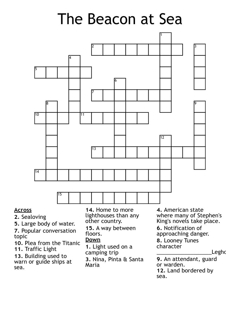 The Beacon at Sea Crossword