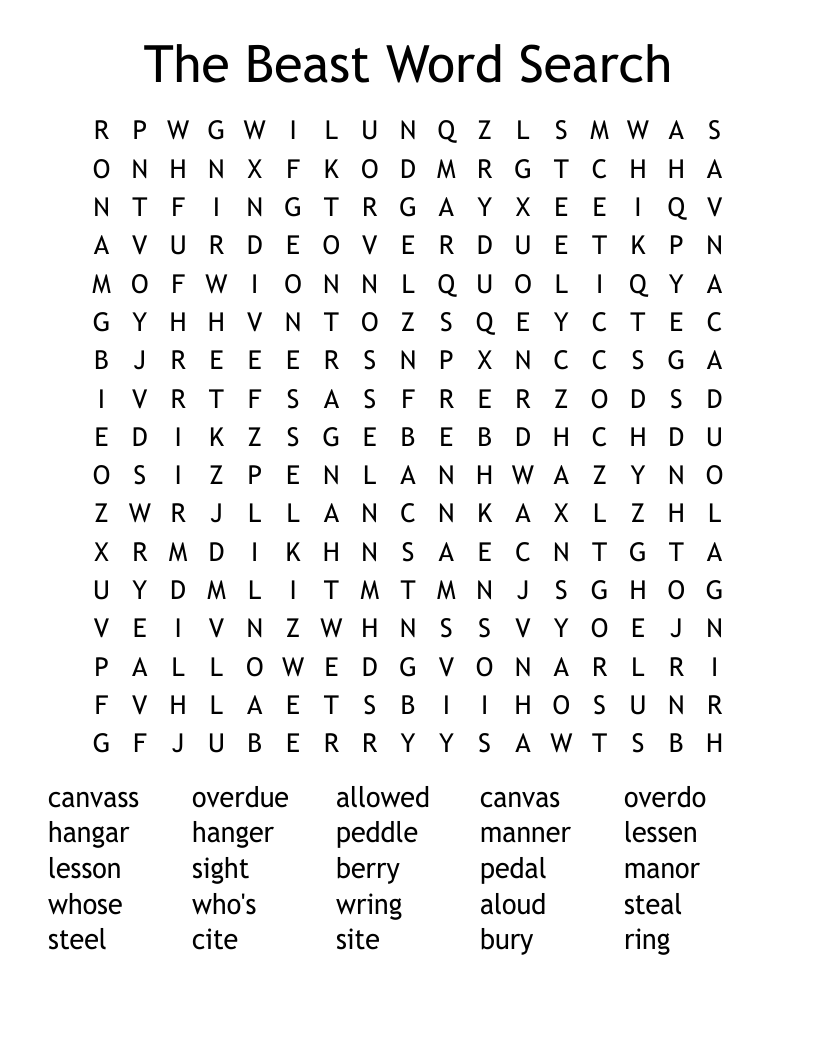The Beast Word Search