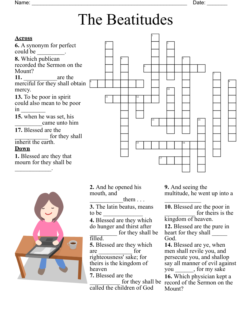 The Beatitudes Crossword