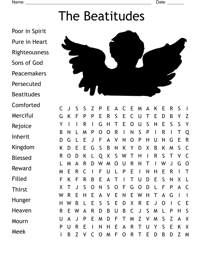 The Beatitudes Word Search