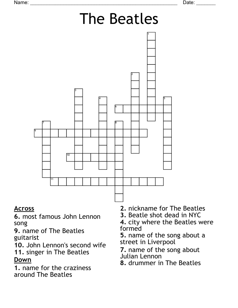 The Beatles Crossword