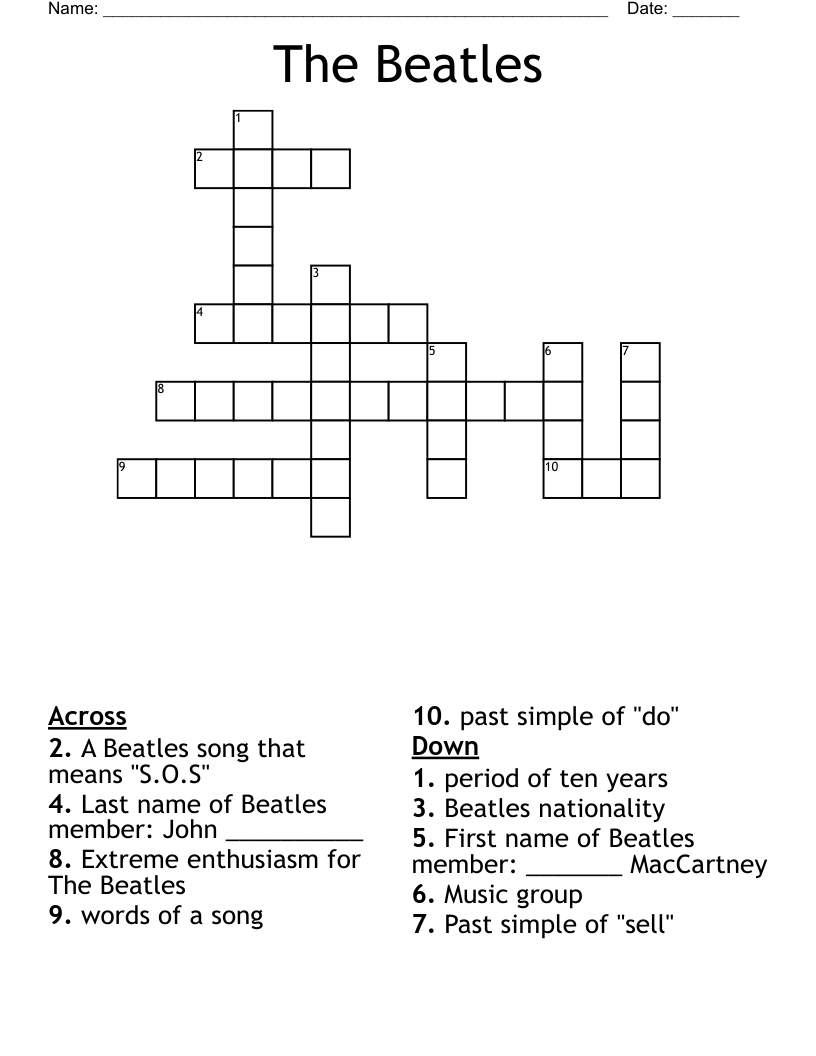The Beatles Crossword