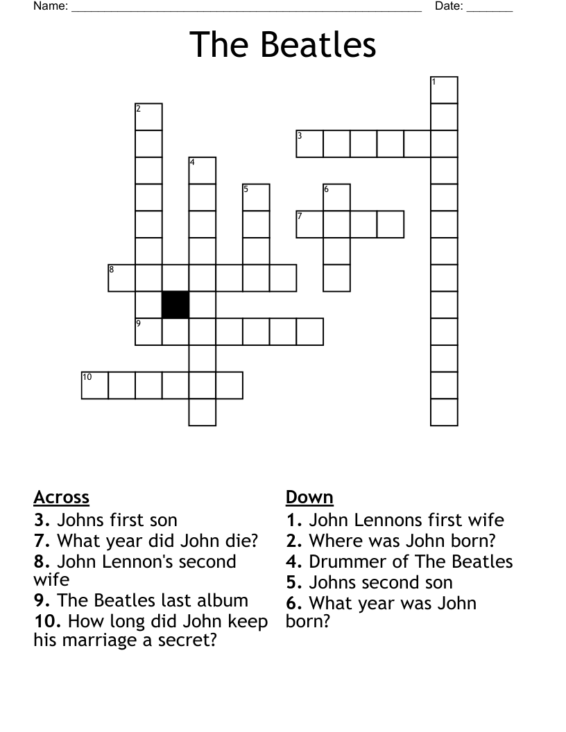 The Beatles Crossword