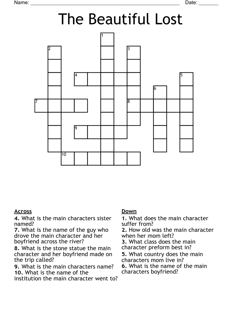 The Beautiful Lost Crossword
