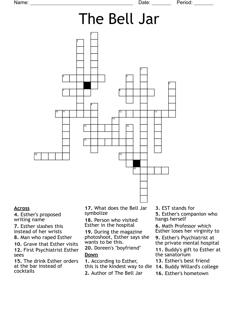 The Bell Jar Crossword