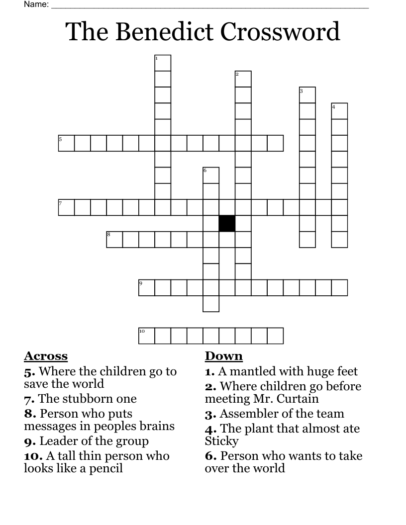 The Benedict Crossword