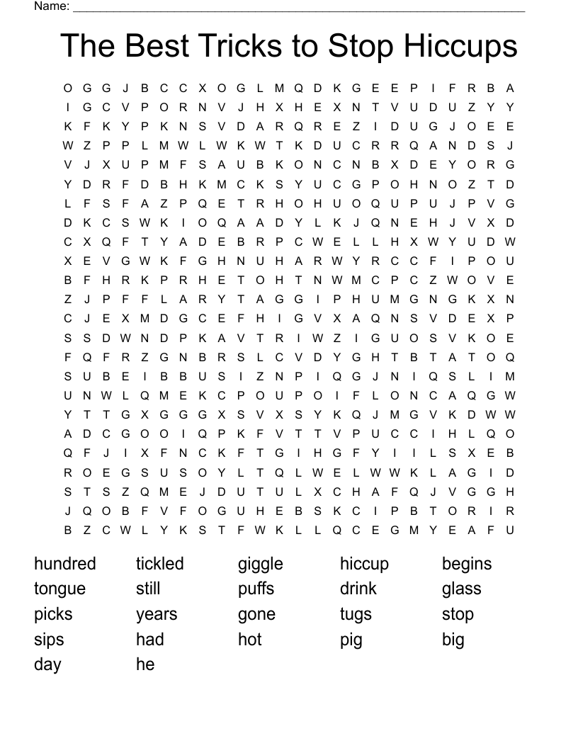 The Best Tricks to Stop Hiccups Word Search