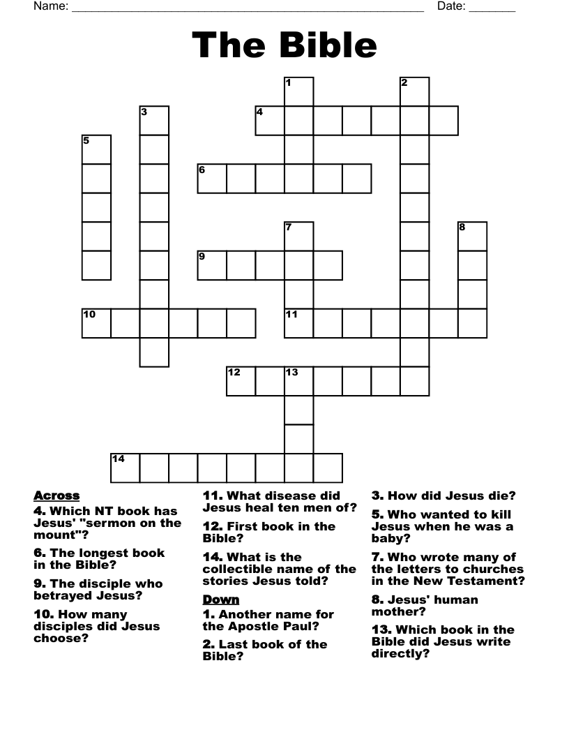The Bible Crossword