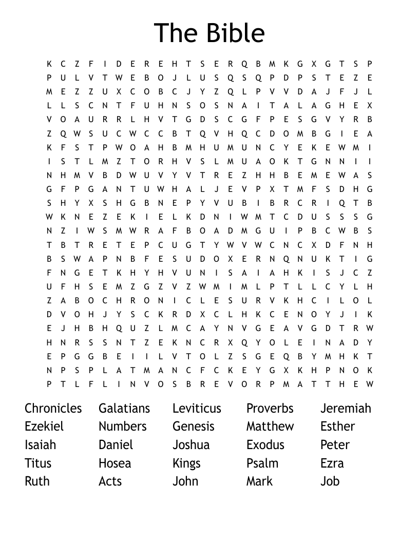 The Bible  Word Search