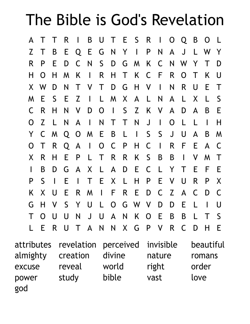 The Bible is God's Revelation Word Search