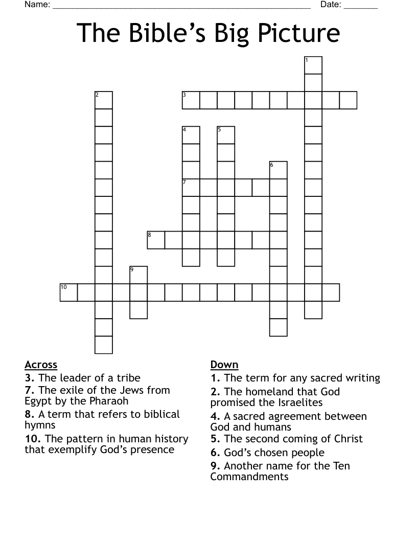 The Bible’s Big Picture Crossword