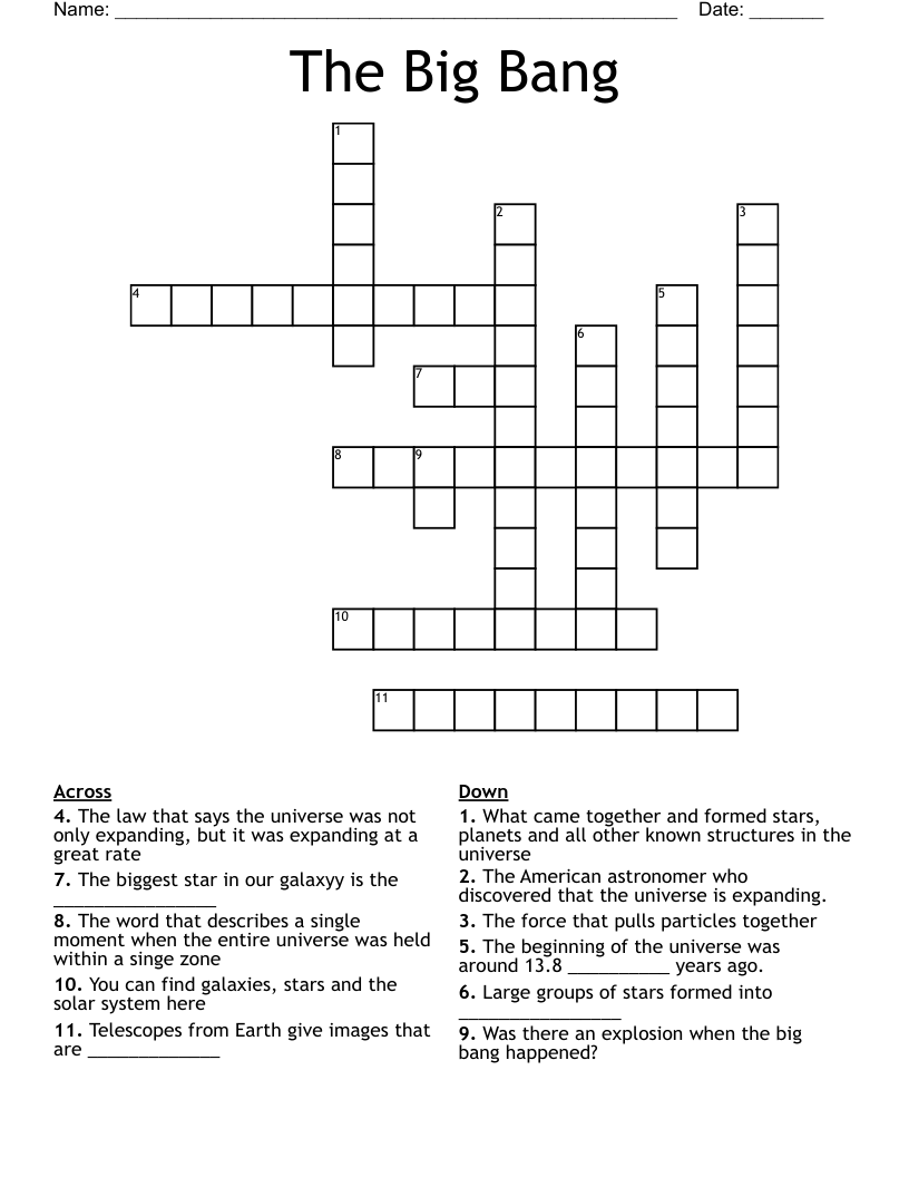 The Big Bang Crossword
