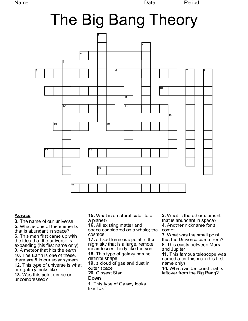 The Big Bang Theory  Crossword