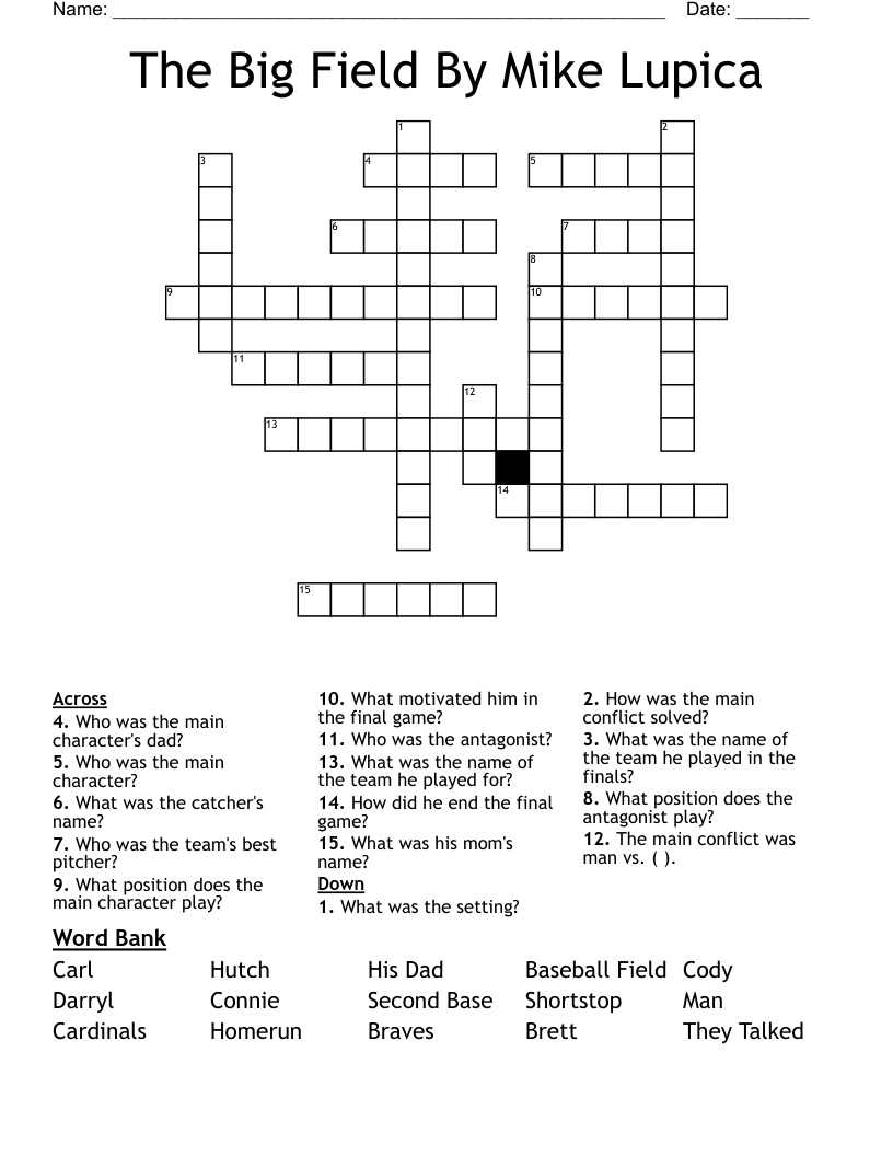 The Big Field      By Mike Lupica Crossword